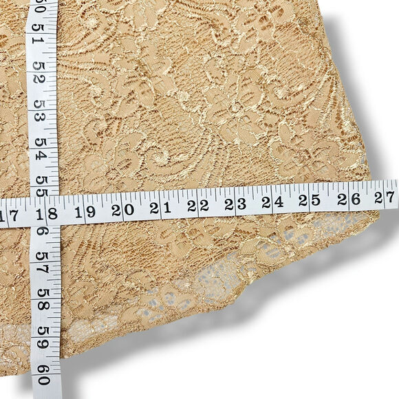 Jessica McClintock Gunne Sax Lace Evening Dress Gown Gold 11/12 EUC Vintage Y2K - Picture 10 of 10